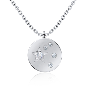 Star Blink with CZ Silver Necklace SPE-2961